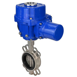 Затвор дисковый поворотный WBV3232E-2W-Fb-H Ду100 Ру16, корпус - нержавеющая сталь 316L, диск - нержавеющая сталь 316L, уплотнение - EPDM, с электроприводом QT-N-010M-O2-220VAC-У1 220В