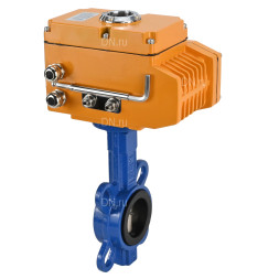 Затвор дисковый поворотный WBV1432N-2W-Fb-H Ду300 Ру16, корпус - чугун GGG50, диск - нержавеющая сталь 316L, уплотнение - NBR, с электроприводом QT-N-060EM-1-24VAC-У1