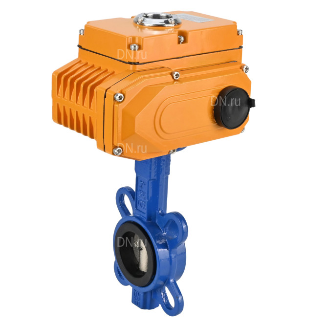 Затвор дисковый поворотный WBV1432N-2W-Fb-H Ду300 Ру16, корпус - чугун GGG50, диск - нержавеющая сталь 316L, уплотнение - NBR, с электроприводом QT-N-060EM-1-24VAC-У1 в Алматы