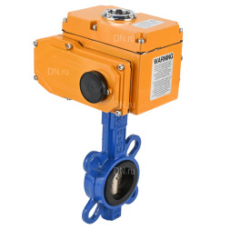 Затвор дисковый поворотный WBV1432N-2W-Fb-H Ду300 Ру16, корпус - чугун GGG50, диск - нержавеющая сталь 316L, уплотнение - NBR, с электроприводом QT-N-060EM-1-24VAC-У1