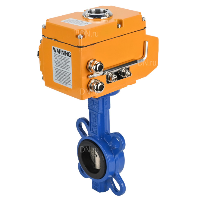 Затвор дисковый поворотный WBV1432N-2W-Fb-H Ду300 Ру16, корпус - чугун GGG50, диск - нержавеющая сталь 316L, уплотнение - NBR, с электроприводом QT-N-060EM-1-24VAC-У1 в Алматы