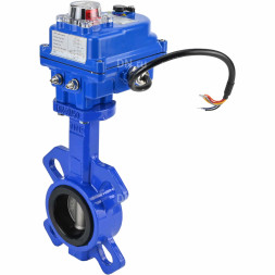 Затвор дисковый поворотный WBV1432N-2W-Fb-H Ду40 Ру16, корпус - чугун GGG50, диск - нержавеющая сталь 316L, уплотнение - NBR, с электроприводом blue QT-N-003EM-1-220VAC-У1