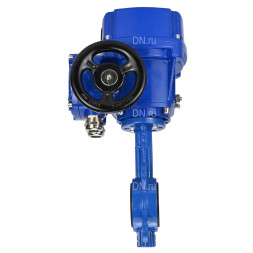 Затвор дисковый поворотный WBV1432N-2W-Fb-H Ду100 Ру16, корпус - чугун GGG50, диск - нержавеющая сталь 316L, уплотнение - NBR, с электроприводом QT-N-010M-O2-220VAC-У1