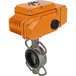 Затвор дисковый поворотный WBV3232N-2W-Fb-H Ду200 Ру16, корпус - нержавеющая сталь 316L, диск - нержавеющая сталь 316L, уплотнение - NBR, с электроприводом QT-N-030EM-B1-220VAC-У1 DAR (0-10В)