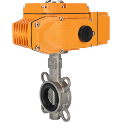 Затвор дисковый поворотный WBV3232E-2W-Fb-H Ду300 Ру16, корпус - нержавеющая сталь 316L, диск - нержавеющая сталь 316L, уплотнение - EPDM, с электроприводом QT-N-060EM-A1-220VAC-У1 (4-20мА) HARK