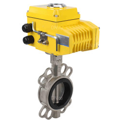 Затвор дисковый поворотный WBV3131N-2W-Fb-H Ду125 Ру16, корпус - нержавеющая сталь 304, диск - нержавеющая сталь 304, уплотнение - NBR, с электроприводом QT-N-015EM-B1-220VAC-У1 (0-10В) HARK