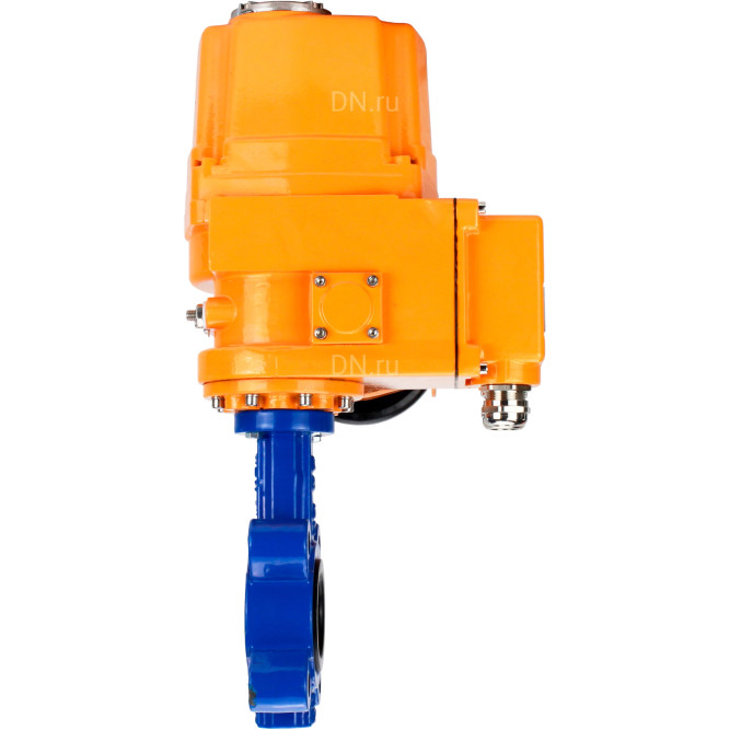Затвор дисковый поворотный WBV1631E-2W-Fb-H Ду150 Ру16 LUG межфланцевый, корпус - чугун QT450, диск - нержавеющая сталь 304, уплотнение - EPDM, с электроприводом QT-EX-020EM-O2-220VAC-У1 220В в Алматы