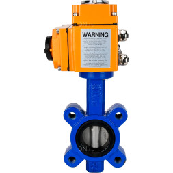 Затвор дисковый поворотный WBV1631E-2W-Fb-H Ду100 Ру16 LUG корпус - чугун QT450, диск - нержавеющая сталь 304, уплотнение - EPDM, межфланцевый, с электроприводом QT-N-010EM-O1-380VAC-У1 380В