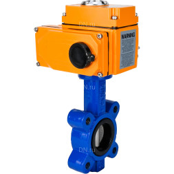 Затвор дисковый поворотный WBV1631E-2W-Fb-H Ду100 Ру16 LUG корпус - чугун QT450, диск - нержавеющая сталь 304, уплотнение - EPDM, межфланцевый, с электроприводом QT-N-010EM-O1-380VAC-У1 380В