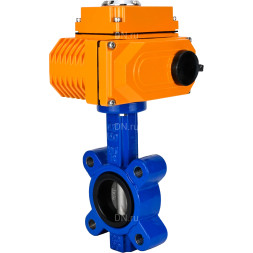 Затвор дисковый поворотный WBV1631E-2W-Fb-H Ду100 Ру16 LUG корпус - чугун QT450, диск - нержавеющая сталь 304, уплотнение - EPDM, межфланцевый, с электроприводом QT-N-010EM-O1-380VAC-У1 380В