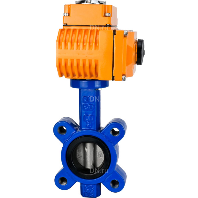 Затвор дисковый поворотный WBV1631E-2W-Fb-H Ду100 Ру16 LUG корпус - чугун QT450, диск - нержавеющая сталь 304, уплотнение - EPDM, межфланцевый, с электроприводом QT-N-010EM-O1-380VAC-У1 380В в Алматы