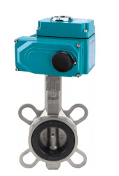 Затвор дисковый поворотный WBV3232N-2W-Fb-H Ду125 Ру16, корпус -нержавеющая сталь 316L, диск - нержавеющая сталь 316L, уплотнение - NBR, с электроприводом QT-N-020EM-O1-380VAC-У1 380В HARK