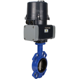 Затвор дисковый поворотный WBV1432N-2W-Fb-H Ду65 Ру16 межфланцевый, корпус - чугун GGG50, диск - нержавеющая сталь 316L, уплотнение - NBR, с электроприводом четвертьоборотным QTSA-N-005EM-O0-220VAC с пружинным возвратом