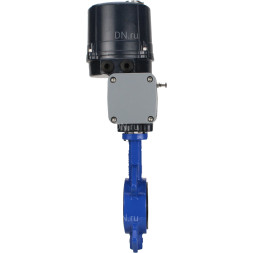 Затвор дисковый поворотный WBV1432N-2W-Fb-H Ду80 Ру16 межфланцевый, корпус - чугун GGG50, диск - нержавеющая сталь 316L, уплотнение - NBR, с электроприводом четвертьоборотным QTSA-N-005EM-O0-220VAC с пружинным возвратом