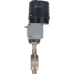 Затвор дисковый поворотный WBV3131P-2W-Fb-H Ду80 Ру16 межфланцевый, корпус - нержавеющая сталь 304, диск - нержавеющая сталь 304, уплотнение - PTFE, с электроприводом четвертьоборотным QTSA-N-005EM-O0-220VAC с пружинным возвратом