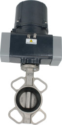 Затвор дисковый поворотный WBV3131E-2W-Fb-H Ду65 Ру16 межфланцевый, корпус - нержавеющая сталь 304, диск - нержавеющая сталь 304, уплотнение - EPDM, с электроприводом четвертьоборотным QTSA-N-005EM-O0-220VAC с пружинным возвратом