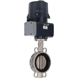 Затвор дисковый поворотный WBV3232E-2W-Fb-H Ду125 Ру16, корпус - нержавеющая сталь 316L, диск - нержавеющая сталь 316L, уплотнение - EPDM, с электроприводом QTSA-N-014EM-O0-220VAC с пружинным возвратом