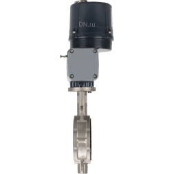 Затвор дисковый поворотный WBV3232E-2W-Fb-H Ду125 Ру16, корпус - нержавеющая сталь 316L, диск - нержавеющая сталь 316L, уплотнение - EPDM, с электроприводом QTSA-N-014EM-O0-220VAC с пружинным возвратом
