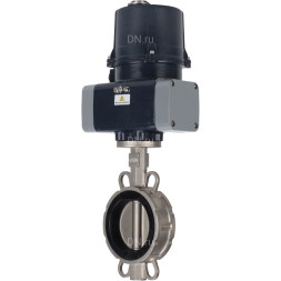 Затвор дисковый поворотный WBV3232E-2W-Fb-H Ду125 Ру16, корпус - нержавеющая сталь 316L, диск - нержавеющая сталь 316L, уплотнение - EPDM, с электроприводом QTSA-N-014EM-O0-220VAC с пружинным возвратом