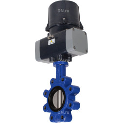 Затвор дисковый поворотный WBV1631N-2W-Fb-H Ду125 Ру16 LUG межфланцевый, корпус - чугун QT450, диск - нержавеющая сталь AISI 304, уплотнение - NBR, с электроприводом четвертьоборотным QTSA-N-014EM-O0-220VAC с пружинным возвратом