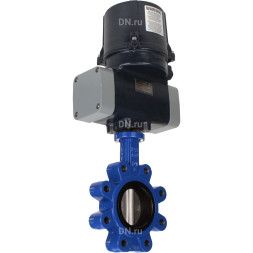 Затвор дисковый поворотный WBV1631N-2W-Fb-H Ду125 Ру16 LUG межфланцевый, корпус - чугун QT450, диск - нержавеющая сталь AISI 304, уплотнение - NBR, с электроприводом четвертьоборотным QTSA-N-014EM-O0-220VAC с пружинным возвратом