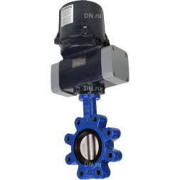 Затвор дисковый поворотный WBV1631N-2W-Fb-H Ду125 Ру16 LUG межфланцевый, корпус - чугун QT450, диск - нержавеющая сталь AISI 304, уплотнение - NBR, с электроприводом четвертьоборотным QTSA-N-014EM-O0-220VAC с пружинным возвратом