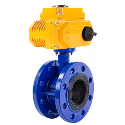 Затвор дисковый поворотный WBV1331E-2W-F-H Ду200 Ру16 фланцевый, корпус - чугун GGG40, диск - нержавеющая сталь 304, уплотнение - EPDM, с электроприводом QT-N-040EM-O1-24VDC-У1