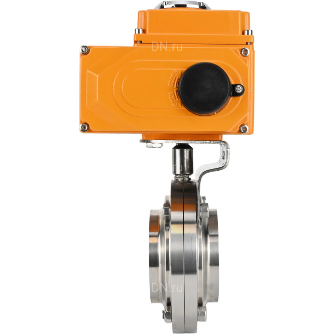 Затвор дисковый поворотный WBV3131E-2W-W-H Ду80 Ру10 под приварку, корпус - пищевая нержавеющая сталь 304, уплотнение - EPDM, с электроприводом QT-N-003EM-O1-24VDC-У1 24В HARK в Алматы