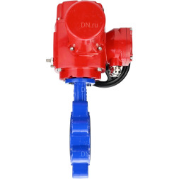 Затвор дисковый поворотный WBV1616E-2W-Fb-H Ду150 Ру16 LUG межфланцевый, корпус - чугун QT450, диск - чугун QT450, уплотнение - EPDM, с электроприводом QT-EX-020M-O2-380VAC-У1 с моментной муфтой и штурвалом