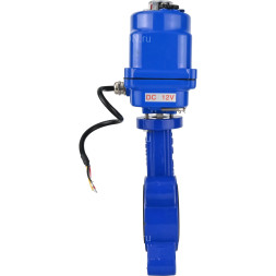 Затвор дисковый поворотный WBV1616N-2W-Fb-H Ду50 Ру16 LUG межфланцевый, корпус - чугун QT450, диск - чугун QT450, уплотнение - NBR, с электроприводом QT-N-003EM-O1-12VDC-У1 blue 12В