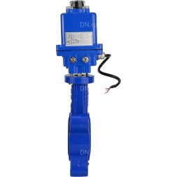 Затвор дисковый поворотный WBV1616N-2W-Fb-H Ду50 Ру16 LUG межфланцевый, корпус - чугун QT450, диск - чугун QT450, уплотнение - NBR, с электроприводом QT-N-003EM-O1-12VDC-У1 blue 12В