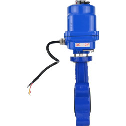 Затвор дисковый поворотный WBV1631N-2W-Fb-H Ду50 Ру16 LUG межфланцевый, корпус - чугун QT450, диск - нержавеющая сталь AISI 304, уплотнение - NBR, с электроприводом QT-N-003EM-O1-12VDC-У1 blue 12В