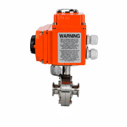 Затвор дисковый поворотный WBV3131S-2W-C-H Ду80 Ру10 кламповый, корпус - пищевая нержавеющая сталь 304, уплотнение - Silicon, с электроприводом QT-N-003EM-O1-24VDC-У1 HARK