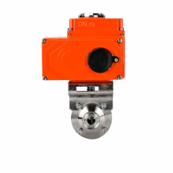 Затвор дисковый поворотный WBV3131S-2W-C-H Ду80 Ру10 кламповый, корпус - пищевая нержавеющая сталь 304, уплотнение - Silicon, с электроприводом QT-N-003EM-O1-24VDC-У1 HARK