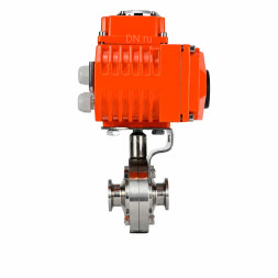 Затвор дисковый поворотный WBV3131S-2W-C-H Ду80 Ру10 кламповый, корпус - пищевая нержавеющая сталь 304, уплотнение - Silicon, с электроприводом QT-N-003EM-O1-24VDC-У1 HARK