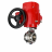 Затвор дисковый поворотный WBV3131S-2W-C-H Ду25 Ру10 кламповый, корпус - пищевая нержавеющая сталь 304, уплотнение - Silicon, с электроприводом QT-EX-005M-O2-220VAC-У1 с моментной муфтой и штурвалом в Алматы