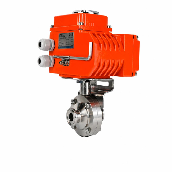 Затвор дисковый поворотный WBV3131E-2W-C-H Ду20 Ру10 кламповый, корпус - пищевая нержавеющая сталь 304, уплотнение - EPDM, с электроприводом QT-N-003EM-O1-24VDC-У1 HARK в Алматы