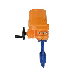 Затвор дисковый поворотный WBV1132N-2W-Fb-H Ду125 Ру16, корпус - чугун GG25, диск - нержавеющая сталь 316L, уплотнение - NBR, с электроприводом QT-EX-015EM-O2-220VAC-У1