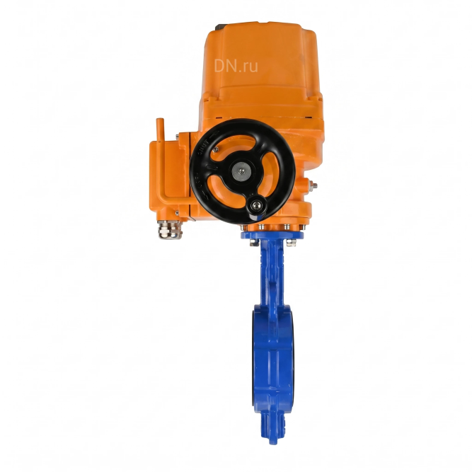 Затвор дисковый поворотный WBV1432N-2W-Fb-H Ду100 Ру16, корпус - чугун GGG50, диск - нержавеющая сталь 316L, уплотнение - NBR, с электроприводом QT-EX-010EM-O2-380VAC-У1 в Алматы