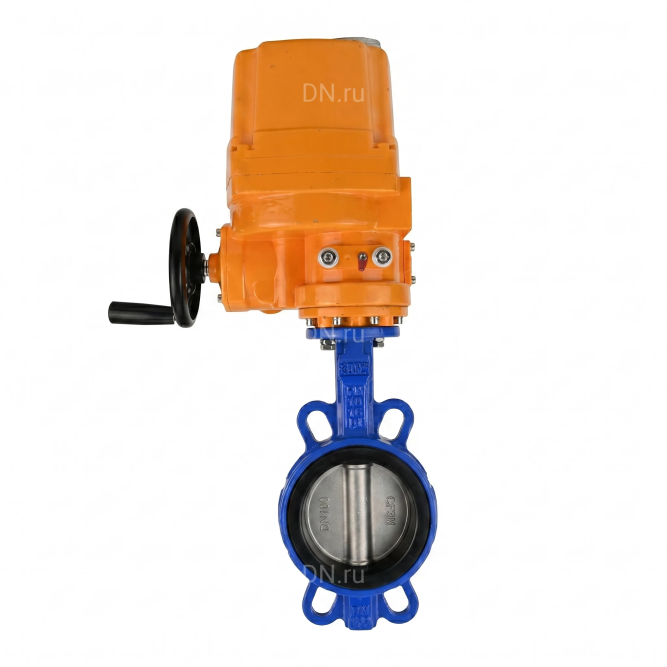 Затвор дисковый поворотный WBV1432N-2W-Fb-H Ду100 Ру16, корпус - чугун GGG50, диск - нержавеющая сталь 316L, уплотнение - NBR, с электроприводом QT-EX-010EM-O2-380VAC-У1 в Алматы