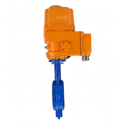 Затвор дисковый поворотный WBV1432N-2W-Fb-H Ду100 Ру16, корпус - чугун GGG50, диск - нержавеющая сталь 316L, уплотнение - NBR, с электроприводом QT-EX-010EM-O2-380VAC-У1