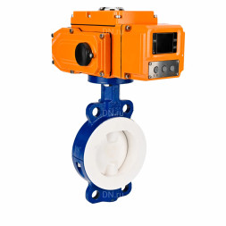 Затвор дисковый поворотный WBV3434Pf-2W-Fb-H Ду65 Ру16 корпус - углеродистая сталь WCB, диск - углеродистая сталь WCB, футерованный PTFE, уплотнение - PTFE, с электроприводом QT-N-005EM-B1-220VAC-У1-HARK