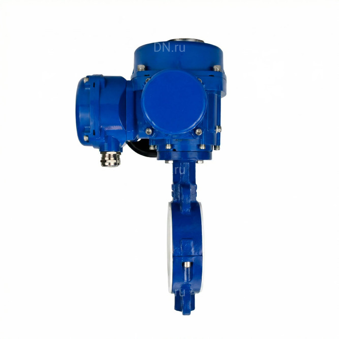 Затвор дисковый поворотный WBV3434Pf-2W-Fb-H Ду125 Ру16 корпус - углеродистая сталь WCB, диск - углеродистая сталь WCB, футерованный PTFE, уплотнение - PTFE, с электроприводом QT-N-010M-O2-220VAC-У1 в Алматы