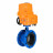 Затвор дисковый поворотный WBV1331E-2W-F-H Ду200 Ру16 фланцевый, корпус - чугун GGG40, диск - нержавеющая сталь 304, уплотнение - EPDM, с электроприводом QT-EX-040M-O2-380VAC-У1 с моментной муфтой 380В в Алматы