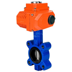 Затвор дисковый поворотный WBV1616E-2W-Fb-H Ду125 Ру16 LUG межфланцевый, корпус - чугун QT450, диск - чугун QT450, уплотнение - EPDM, с электроприводом QT-N-015EM-O1-220VAC-У1 220В HARK