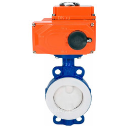 Затвор дисковый поворотный WBV3434Pf-2W-Fb-H Ду65 Ру16 корпус - углеродистая сталь WCB, диск - углеродистая сталь WCB, футерованный PTFE, уплотнение - PTFE, с электроприводом QT-N-005EM-О1-24VDC-У1 24В HARK