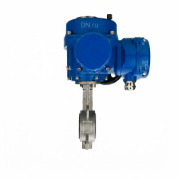 Затвор дисковый поворотный WBV3232V-2W-Fb-H Ду125 Ру16, корпус - нержавеющая сталь 316L, диск - нержавеющая сталь 316L, уплотнение - VITON, с электроприводом QT-N-010M-O2-380VAC-У1