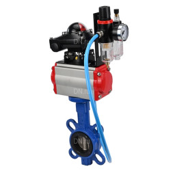 Затвор дисковый поворотный WBV1413E-2W-Fb-H Ду40 Ру16, корпус - чугун GGG50, диск - чугун GGG40, уплотнение - EPDM, с пневмоприводом PA-DA-052 двойного действия, пневмораспределителем 4M310-08 DC24V, БКВ APL-210N, БПВ AFC2000