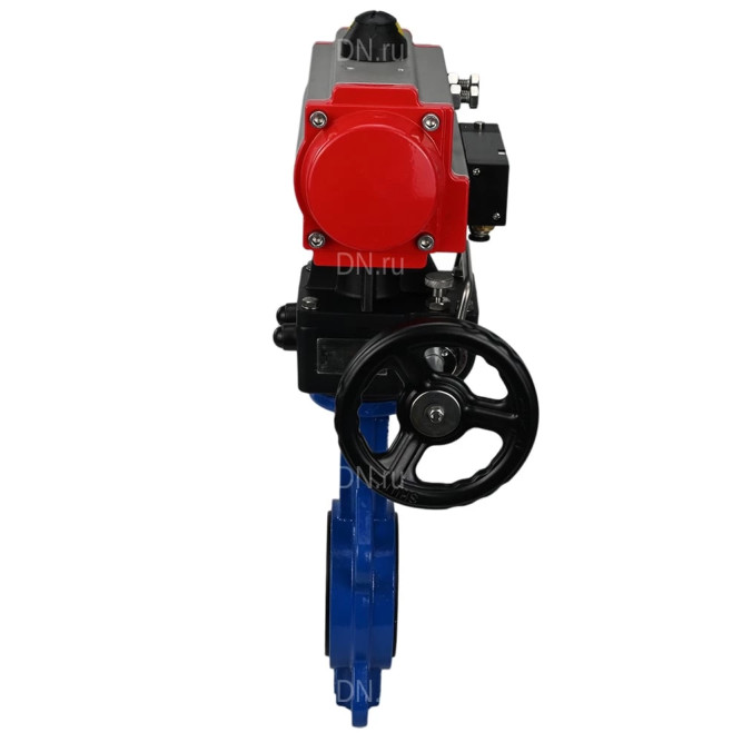 Затвор дисковый поворотный WBV1432E-2W-Fb-H Ду100 Ру16, корпус - чугун GGG50, диск - нержавеющая сталь 316L, уплотнение - EPDM, с пневмоприводом PA-DA-083, пневмораспределителем 4M310-08 DC24V, ручным дублером MON2-450-T28-ISO в Алматы