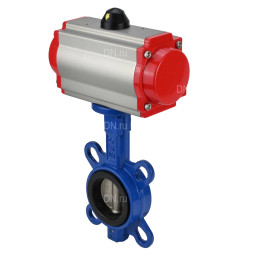 Затвор дисковый поворотный WBV1132N-2W-Fb-H Ду150 Ру16, корпус - чугун GG25, диск - нержавеющая сталь 316L, уплотнение - NBR, с пневмоприводом PA-DA-105 двойного действия, пневмораспределителем 4M310-08 AC220V